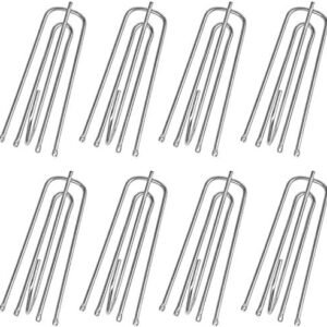 Beilla 30 pcs Stainless Steel Curtain Pleater Tape Hooks, Stainless Curtain Pleat Hook, 4 Prongs Pinch Pleat Hook,Traverse Pleater 4 End Hooks (Stainless Metal)