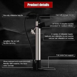 Biella™ Portable Bicycle Air Pump Tire Inflator - Floor Tire Hand Foot Activated Pump for Basketball Football Balloons Toys etc