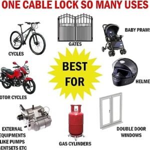 Biella™ Anti-Theft Bike Bicycle Lock Cable Coil for Castle Motorcycle Cycle MTB Bike Security Lock with 2 Keys