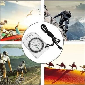 Biella™ Mini Compass Map Scale Ruler Multifunctional Equipment Outdoor Hiking Camping Survival Guiding Tool