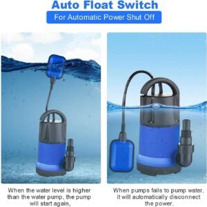 Vespa 10 Mtr Apollo 100f 1hp Electric Portable Pvc Body Submersible Water Sump Pumps Low Suction For Garden Pond Basement With Float Switch