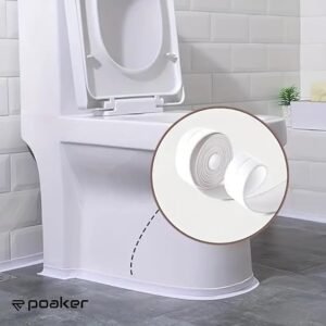 Poaker Waterproof Caulk Strip Tape Self Adhesive 3.8CM x 3M | Wall Sink Edge Gap Sticker, Prevents Moisture & Mold, Caulking Sealing Tape, For Bathtub, Bathroom | Beautiful Edge Finish For Toilets