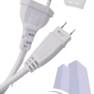 Royal Apex Pack Of 2 Strip Light Connector Plug Power White 300V Cable Used for Home Decoration Light, Led Lights Etc.