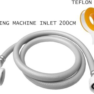 Biella™ Universal Washing Machine Dishwasher Straight End Inlet Pipe And Teflon Tape. (200CM)