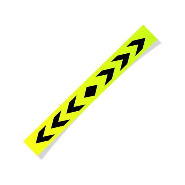 Biella™ 90cm Visibility Waterproof Yellow Black Arrow Printed Self-adhesive Fluorescence Reflective Warning Stickers For Vehicle (5CM) Pack Of -2