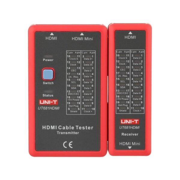 Uni-T Ut681 Cable Tester Hdmi/Mini-Hdmi Data Cable Tester 20-Led Status Indictor With Auto Shut Down Function.