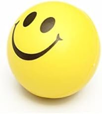 Biella™ Anti Stress Balls,Neon Yellow Smile Funny Face Stress Ball, ,Stress Relief Ball,Smiley Squeezers,Hand Exercise Balls, Perfect For Relieving Anxiety( Pack Of 2 )