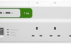 APC by Schneider Electric Essential SurgeArrest 6 outlets with 5V, 2.4A 2 port USB charger, 230V UK PM6U-UK