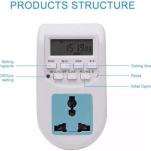 Melfi™ Multi Functional LCD Digital Timer AC 220V-240V 10A Socket Timing Outlet Switch UK Plug with LED Indicator