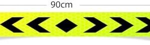 Biella™ 90cm Visibility Waterproof Yellow Black Arrow Printed Self-adhesive Fluorescence Reflective Warning Stickers For Vehicle (5CM) Pack Of -2