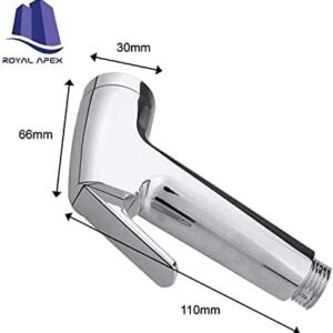 Royal Apex Bidet Spray Head | Shattaf, Hand Held Solid Brass Chrome Bidet Toilet Sprayer Bathroom Hand Shower for Personal & Feminine Hygiene, Clean Around the Toilet