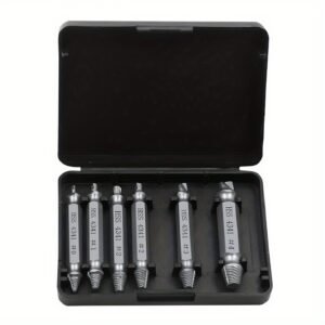 Paoker Complete Damaged Screw Extractor Bit  6pcs Set - Easy Screw Removal Tool with Portable Tool Box and Organizer