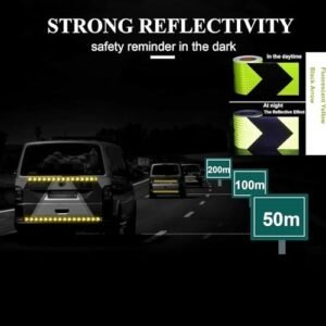 Biella 2inch Reflective Tape Waterproof Warning Sticker (25mtr) For Intensity Self-adhesive Safety Tape For Vehicles Car Trailers Night And Reflector Tapes For Road Facilities Safety Reminder