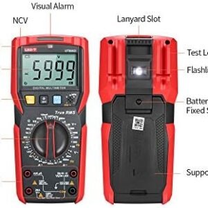 UNI-T UT89XD Digital Multimeter High Accuracy Handheld Mini Universal Meter 6000 Counts LCD Display True RMS Measure AC/DC Voltage Current Resistance Capacitance LED Test Frequency Diode Tester with