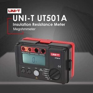 UNI-T UT501A 1000V Insulation Resistance Meter Ground Tester Megohmmeter Voltmeter w/LCD Backlight