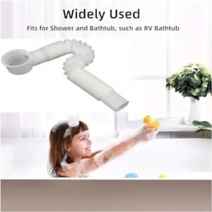 Biella 90 Degrees Expandable & Flexible trap Telescopic Pvc Bathtub Shower Room Barrel Down Drain Pipe - WHITE