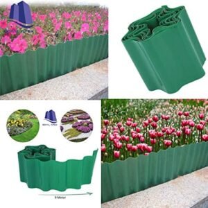 Royal Apex Garden Fence Decorative Plastic Fence Recyclable PVC Barrier Environmental Protection Protective Guard Edging Decor for Outdoor Garden Courtyard Lawn Patio (10cm x 9 Meter)