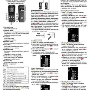 UNI-T High Precision Infrared Laser Distance Meter | 100 Digital Ruler With Physical and Electronics Leveler Professional Red Multiple functions LM100