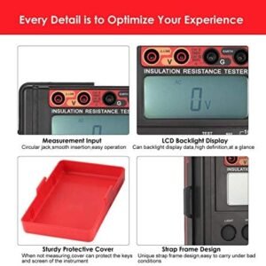 UNI-T UT501A 1000V Insulation Resistance Meter Ground Tester Megohmmeter Voltmeter w/LCD Backlight