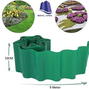 Royal Apex Garden Fence Decorative Plastic Fence Recyclable PVC Barrier Environmental Protection Protective Guard Edging Decor for Outdoor Garden Courtyard Lawn Patio (10cm x 9 Meter)