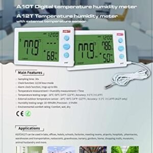 UNI-T A12T(Ce) Portable Mini Temperature & Humidity Meter - Indoor/Outdoor WHITE A12T