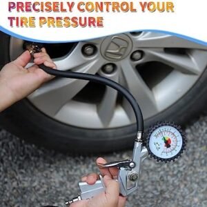 Biella™ Tire Pressure Gauge Digital Tyre Pressure Gauge 220 PSI Multifunctional Air Pressure Monitor - Tire Refill Meter for Cars Motorcycles Offroad Vehicles & Bikes