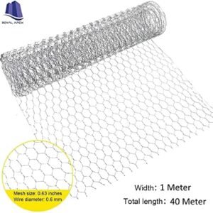 Royal Apex 40mtr Chicken Wire Net Galvanised Hexagonal Hardware Mesh Poultry Netting Fence for Chicken, Rabbit, Vegetables & Garden Protection Netting and Multipurpose Use Etc… (3/4inch Gap)