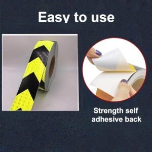 Biella 2inch Reflective Tape Waterproof Warning Sticker (25mtr) For Intensity Self-adhesive Safety Tape For Vehicles Car Trailers Night And Reflector Tapes For Road Facilities Safety Reminder