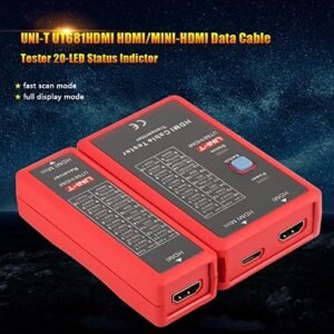 Uni-T Ut681 Cable Tester Hdmi/Mini-Hdmi Data Cable Tester 20-Led Status Indictor With Auto Shut Down Function.