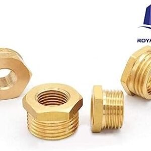 Royal Apex Pack of 2 Brass Reducer BSP Male Thread to BSP Female Thread Reducing Bush Hex Reducer Bushing Hose Pipe Fitting Connector Adapter (1/2''X1/4'')