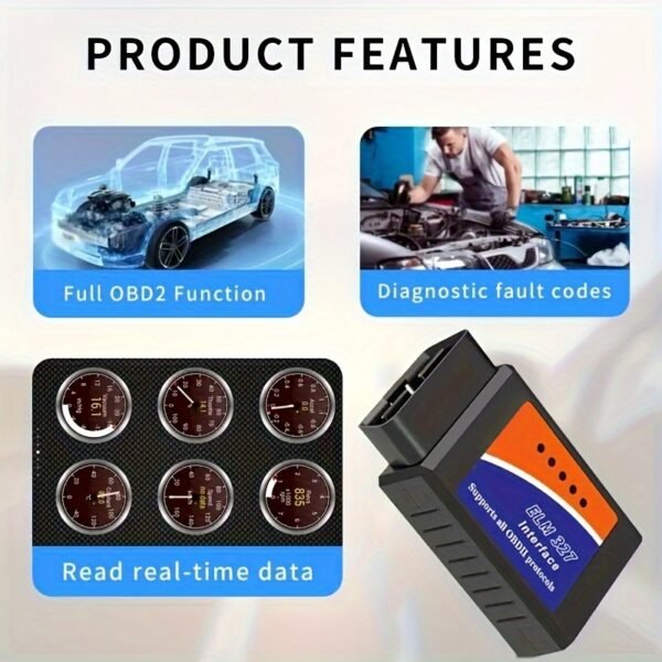 Melfi Compact OBD2 Wireless Diagnostic Scanner - Unlock Your Car's Hidden Potential, No Battery Required - Image 4