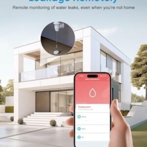 Melfi Water Leak Sensor Alarm, Wireless Water Leak Detector with App Notifications, Flood Detection for Smart Home, Water Alarm for Kitchen Bathroom Basement, Requires Zigbee Gateway/Hub