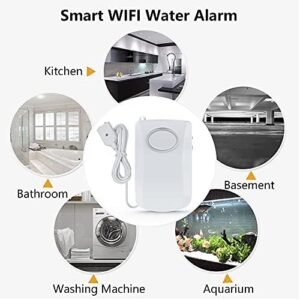 Melfi Water Leak Detector MF9700, Water Alarm With 130db Super Loud Alarm, 9V Battery Operated Water Sensor With 100cm Detection Cable For Kitchen Bathroom Laundry Room Garage Basement