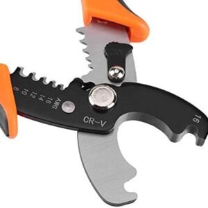 Poaker Professional Wire Cable Stripper Cutter Stripping Pliers Electrician Hand Tool, 7 Inches Multifunction Cable Cutter Electrical Adjustable Hand Mini Wire Stripper Tool For Cable Shears Pliers Plier