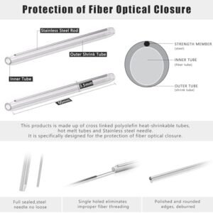 Melfi 60mm Fiber Optic Fusion Splice Protection Sleeve-Single Fiber, 2.5mm Dia After Shrink, 10pcs Pkt