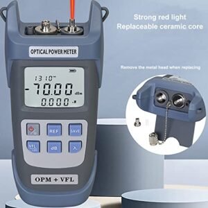 Melfi Portable Fiber Optical Power Meter -70 to 10dbm Fiber Optic Cable Tester Visual Fault Locator 15KM 15MW