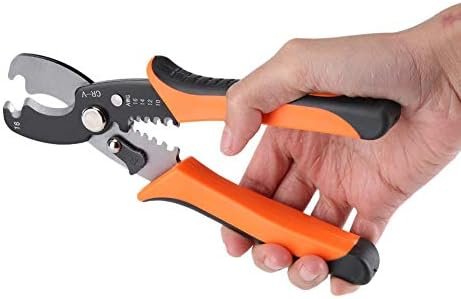 Poaker Professional Wire Cable Stripper Cutter Stripping Pliers Electrician Hand Tool, 7 Inches Multifunction Cable Cutter Electrical Adjustable Hand Mini Wire Stripper Tool For Cable Shears Pliers Plier