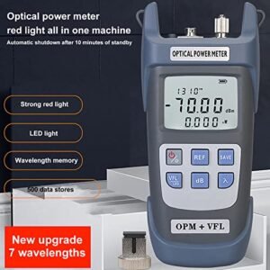 Melfi Portable Fiber Optical Power Meter -70 to 10dbm Fiber Optic Cable Tester Visual Fault Locator 15KM 15MW