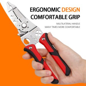 Poaker Multifunctional Wire Stripper Crimper Cable Cutter Pliers, 11 in 1 Wire Strippers and Crimping Tool, Wire Strippers and Crimping Tool for Stripping, Cutting and Crimping