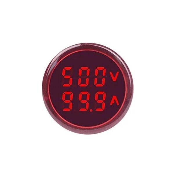 Microtail Direct AC Voltage/Current Meter Round LED Display Voltmeter-Ammeter Range 600V, 0-100A, (Red), Corded Electric