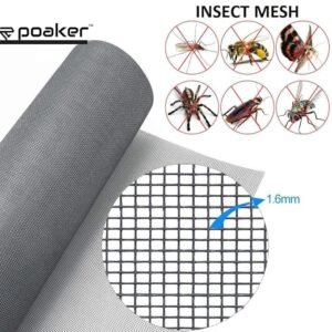 Poaker Custom Fiber Fly Insect Net, Anti Mosquito Bug For Windows Doors And Patio, Premium Pet Screen, Net Barrier, Invisible