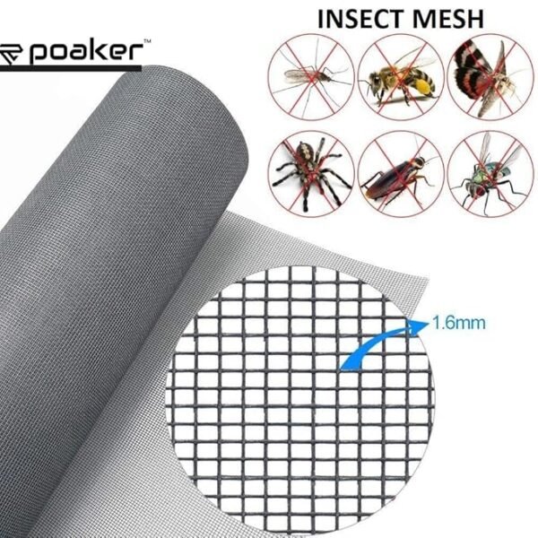 Poaker Custom Fiber Fly Insect Net, Anti Mosquito Bug For Windows Doors And Patio, Premium Pet Screen, Net Barrier, Invisible - Image 3