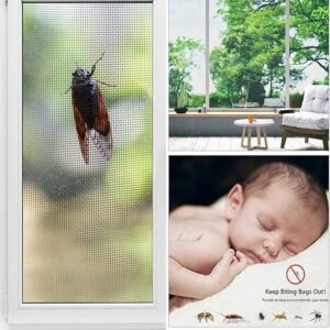 Poaker Custom Fiber Fly Insect Net, Anti Mosquito Bug For Windows Doors And Patio, Premium Pet Screen, Net Barrier, Invisible