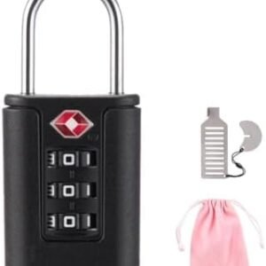 Poaker TSA Lock Luggage Locks TSA Approved Locks Luggage Suitcase Baggage Locks Combo Lock Locks with Code (Black)  Clothing, Shoes & Jewelry