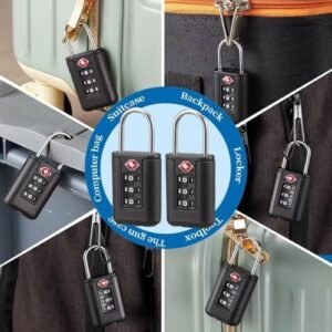 Poaker TSA Lock Luggage Locks TSA Approved Locks Luggage Suitcase Baggage Locks Combo Lock Locks with Code (Black)  Clothing, Shoes & Jewelry